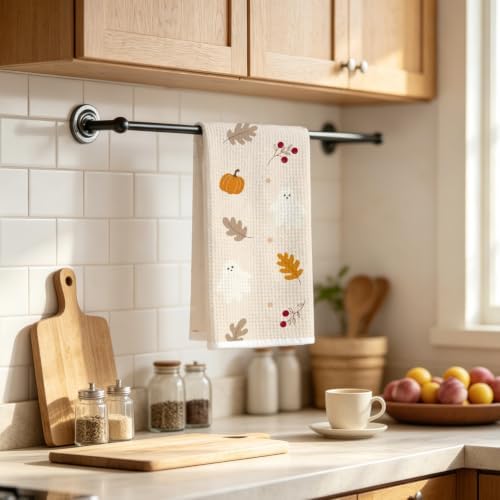 Cute Ghost Fall Kitchen Towel, Halloween Season Hand Towel - Image 2