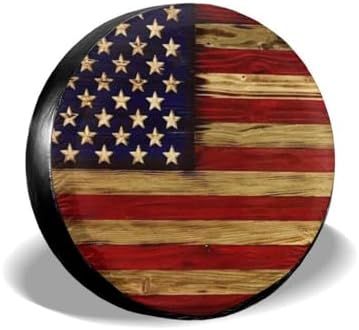 Tire Cover American Flag Portable Universal Spare Wheel Tire Cover by TianHeYue
