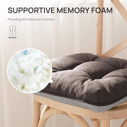 Love's cabin Memory Foam Chair Cushions Set of 4, 19 Inch - Image 3