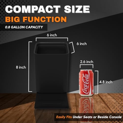Car Trash Can for Vehicles Leakproof Compact Garbage Bin w/Stability Flap - Image 7