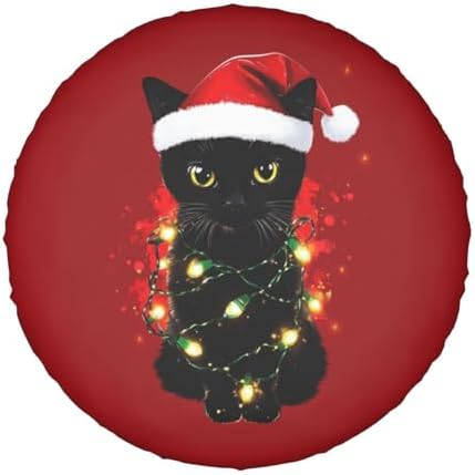 Funny Black Cat Christmas Spare Tire Cover Wheel Protector Universal Fit - Image 7