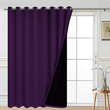 Yakamok Purple 100% Blackout Patio Door Curtain Panels W100 x L84, 1 Panel by Yakamok