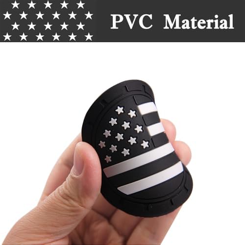 ACODABLEM 2 Pack Car Cup Holder Coaster, 2.75 Inch American Flag Soft Rubber - Image 4