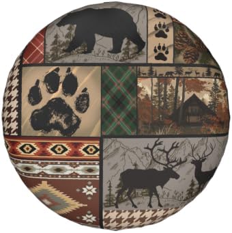 Black Bear Deer Spare Tire Cover 15 Inch Cabin Forest Waterproof Sun Protection - Image 2