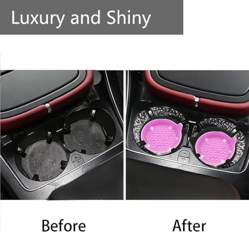 NBTEPEM 4pcs Bling Car Cup Holder Coaster, 2.75 inch Anti-Slip Shockproof - Image 4