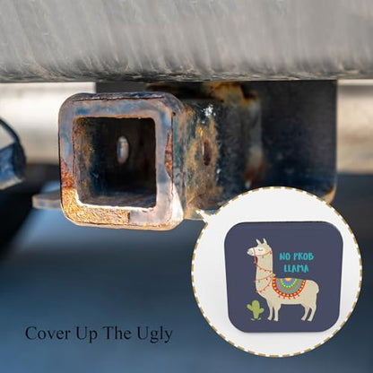 Llama Towing Cover No Prob Llama Motivational Words Cute Alpaca Cactus Rubber - Image 4