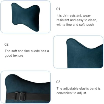 Car Headrest Pillow, Suede Soft Comfortable Breathable Vehicle Seat Neck - Image 4