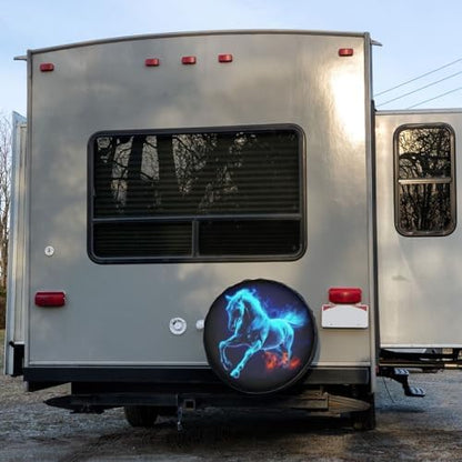 Delerain Spare Tire Cover Blue Horse Wheel Covers Sun Protection Waterproof - Image 6