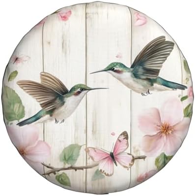 Spare Tire Cover for RV Camper, Hummingbird Floral Butterfly Tire Cover by Unknown
