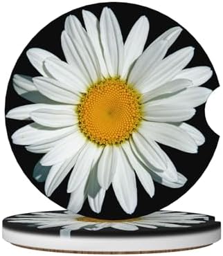 Daisy Flower Car Cup Holder Coasters 2 Pack 2.63" by Unknown