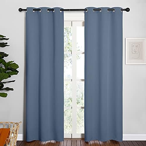 NICETOWN Blackout Curtains, 2 Panels, 34 x 84-inch, Stone Blue by NICETOWN