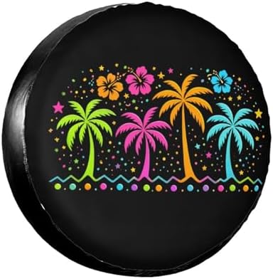 Spare Tire Cover，Tropical Palm Trees Camper Spare Tire Cover Waterproof Sun by Unknown