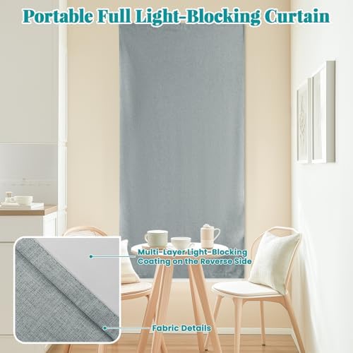 100% Blackout Self Adhesive Curtains Portable Curtain Simple and Easy to - Image 6
