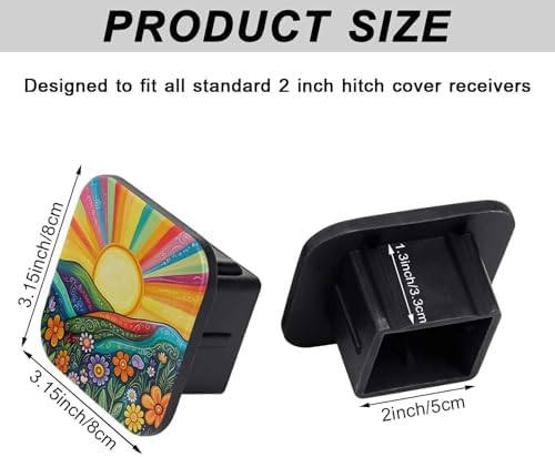 Trailer Hitch Cover 2 Inch Square Receiver Hitch Cover Rubber Tube Plug - Image 2