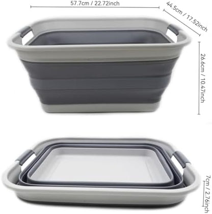 SAMMART 42L Collapsible Plastic Laundry Basket-Foldable Pop Up Storage - Image 2