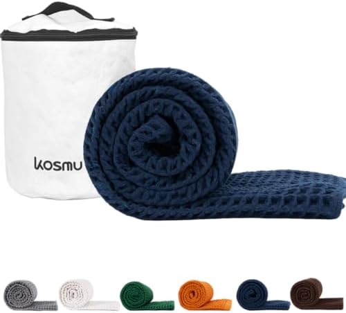 Luxury Organic Japanese Cotton Waffle Bath Towel | Thick, Quick Dry Bathroom by KOSMU