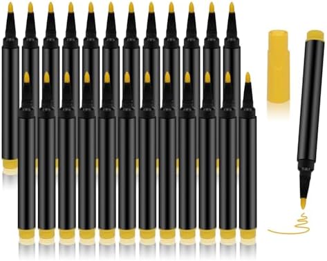 24 PCS Yellow Liquid Chalk Markers Wet or Dry Erase Fine Tip Neon Pens by Unknown