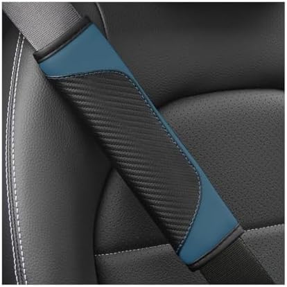 Osilly 2PCS Carbon Fiber Leather Seat Belt Shoulder Pads, Dark Green by Osilly