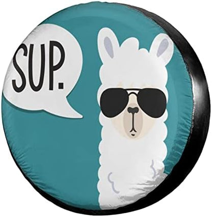 Funny Llama Spare Tire Cover Dust-Proof Wheel Tire Cover Fit Trailer, SUV and by Foruidea