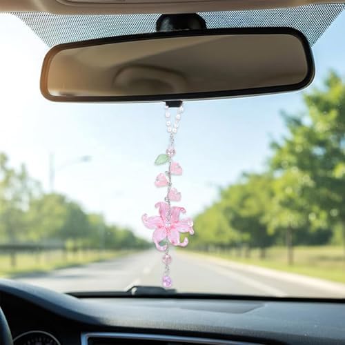 Lily Leaf Car Charm Pink Summer Waterlily Floral Suncatcher - Image 2