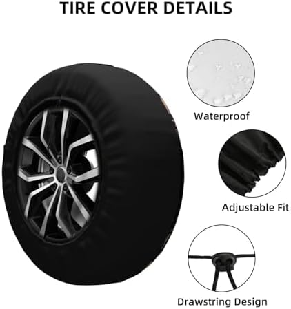 Night Sky Moth Spare Tire Cover Waterproof Wheel Cover 16 Inch Universal Fit - Image 5