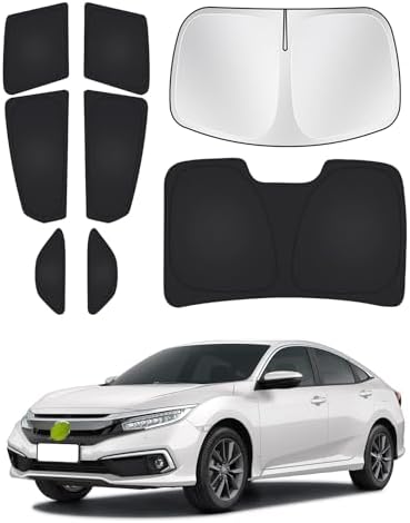 Canvcle Windshield Sun Shade for Honda Civic 10th Gen 2016-2021 Side Rear by Canvcle