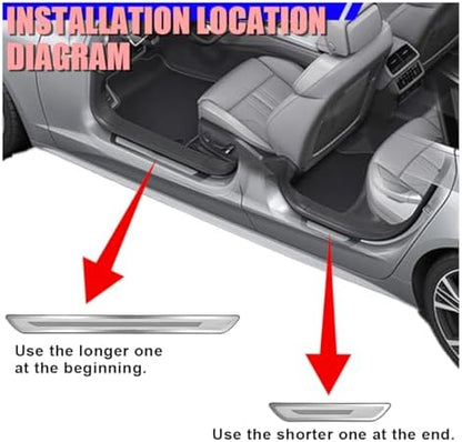 Craedli 4PCS Car Door Sill Protector, Stainless Steel Car Front & Rear Doors - Image 4
