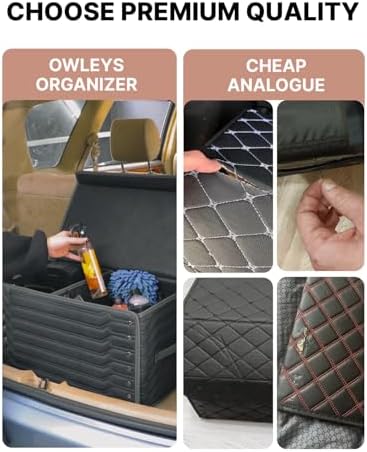 Owleys Trunk Organizer for Car, PU Leather, 21.6in 50L - Image 6