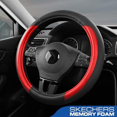 Skechers Steering Wheel Cover Memory Foam, Luxury Leather Steering Wheel Covers - Image 3