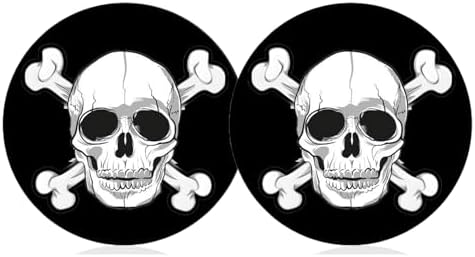 Car Cup Holder Coaster for Anime Skull Skeleton Silicone 2.75" Car Coaster Car by FLYEEGO