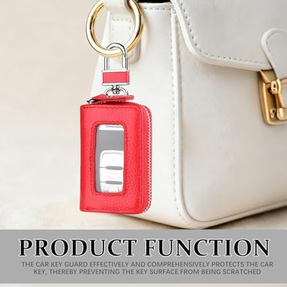 Car Key Case, PU Leather Auto Key Fob Cover, Car Smart Key Pouch - Image 3