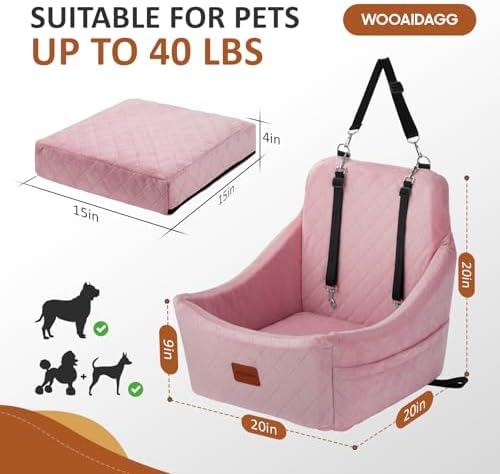 WOOAIDAGG Dog Car Seat for Medium Dogs, Pet Travel Bed - Image 2