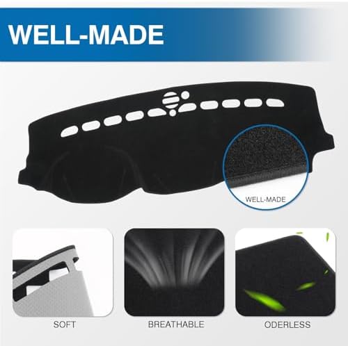 KUST Black Dash Cover for 2011-2022 Jeep Grand Cherokee Non-Slip Dashboard - Image 4