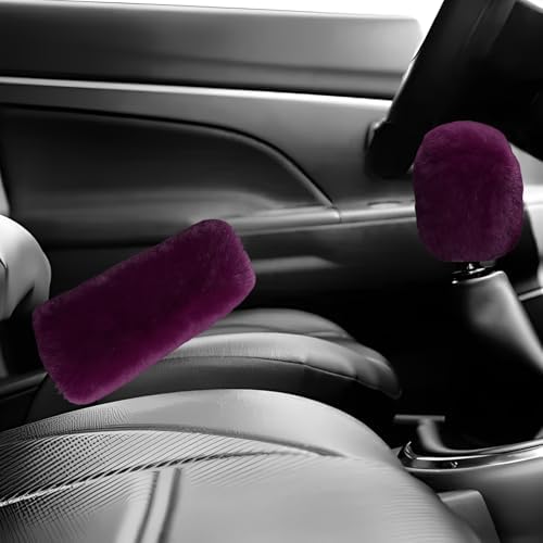 2PCS Fluffy Car Gear Shift Knob & Handbrake Cover, Comfortable Plush Shifter - Image 6