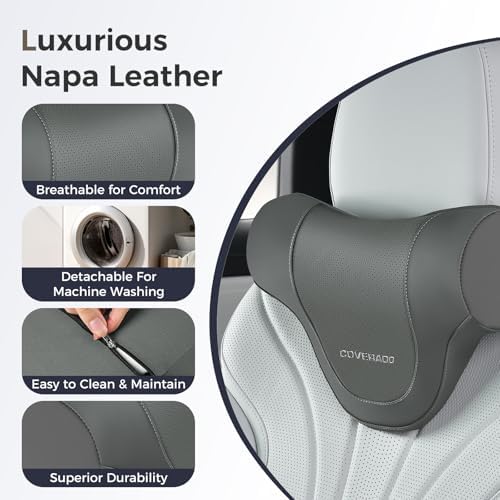 Coverado Car Headrest Pillow, Ergonomic Memory Foam Car Neck Pillow - Image 6