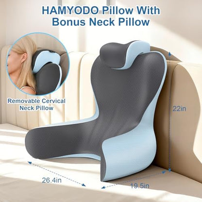 22" XL Reading Pillow Sitting in Bed, Back Support & Armrests - Image 5