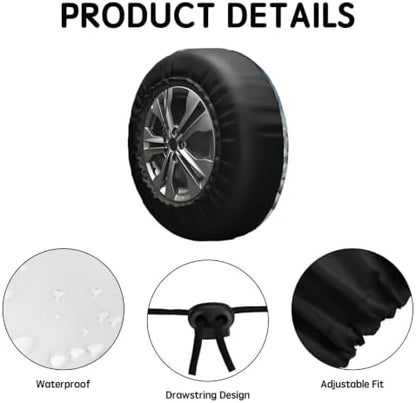 Snowman Spare Tire Cover for RV Trailer, Winter Snowflakes Waterproof Wheel - Image 3