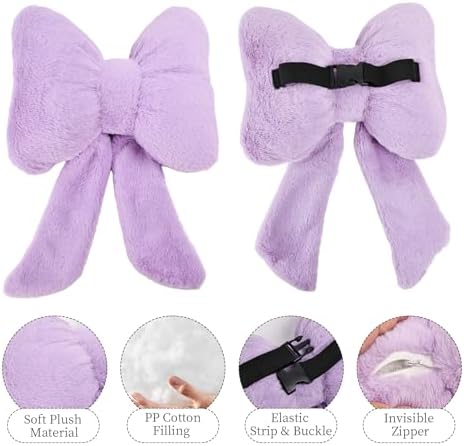 Bow Car Headrest Pillows Plush Car Neck Pillows - Image 4