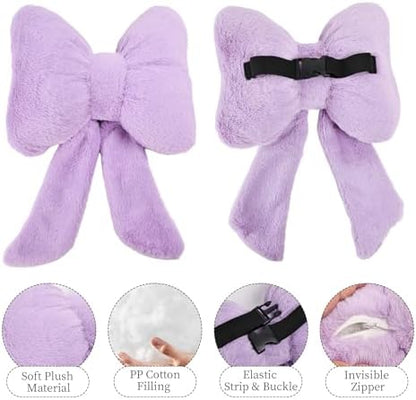 Bow Car Headrest Pillows Plush Car Neck Pillows - Image 4