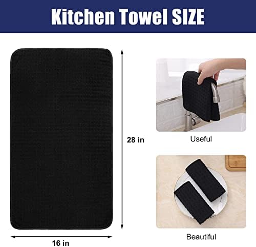 Homaxy Microfiber Waffle Weave Kitchen Towels, 4 Pack - Image 2