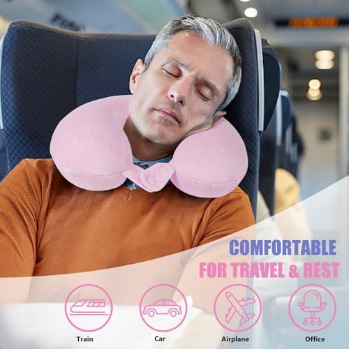 SAIREIDER Travel Neck Pillow 100% Pure Memory Foam Airplane Pillow - Image 2