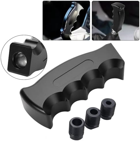 Universal Aluminum Slotted Pistol Grip Handle Manual MT Gear Stick Shift Knob - Image 2
