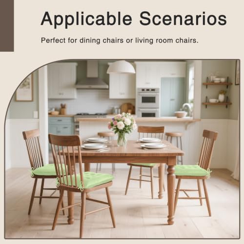 OVOV 4 Pack Chair Cushions for Dining Chairs 15.5"x15.5" Sage Green - Image 5