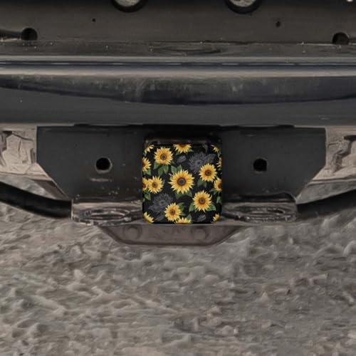 Swono Sunflowers Square Receiver Hitch Covers Vintage Bloom Yellow Sunflowers - Image 5