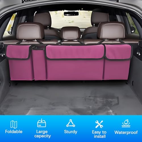 Car Trunk Organizer with Lid, Large Waterproof Vehicle Backseat Hanging Storage - Image 3