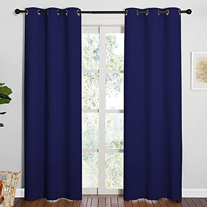 NICETOWN Energy Saving Blackout Curtains, 1 Pair, 42 by 84-inch, Royal Blue - Image 2