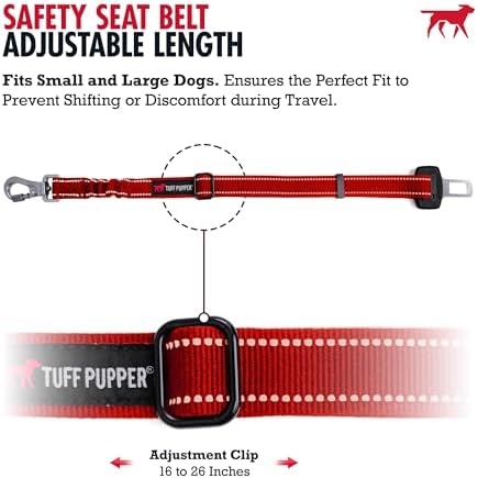 Tuff Pupper Dog Seat Belt | Adjustable Length Dog Seatbelt Restraint | - Image 6