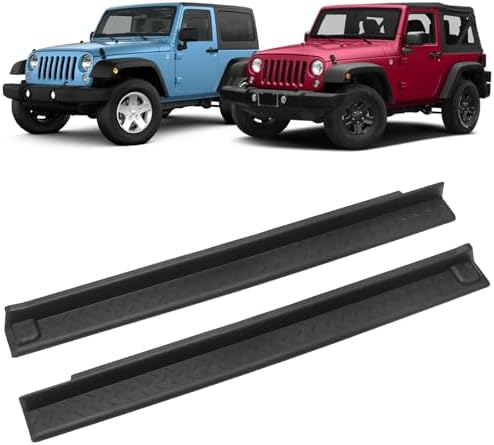 Door Sill Guards Kit Rubber Door Entry Guards Protector Wrangler JK 2 Door by JONGCOVER