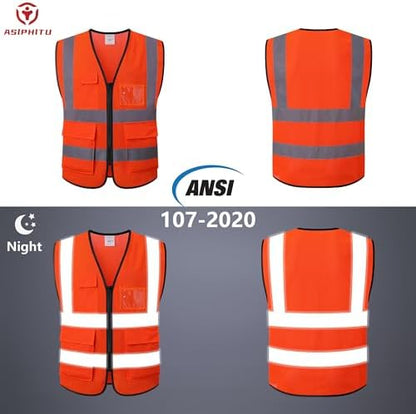 Reflective Safety Vest for Men Women Construction Vest ANSI Standard AP1 - Image 4