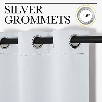 NICETOWN Greyish White Blackout Curtains - Image 3